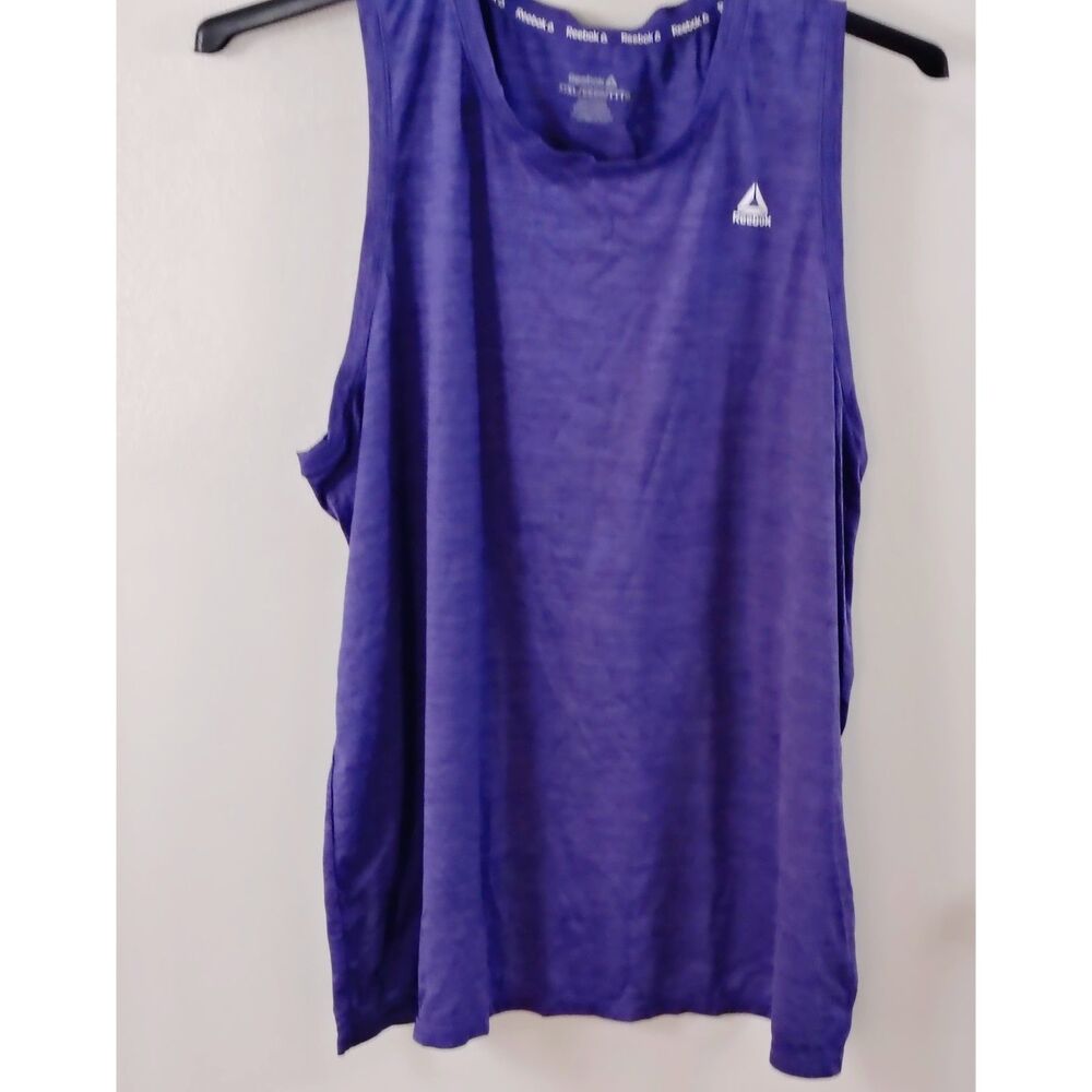 Reebok Men Sleeveless Muscle Tech Performance Shirt Heather Blue Sz Large